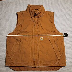 Carhartt Vest for Men XL Brown, FR Fire Resistant Duck Insulated Workwear